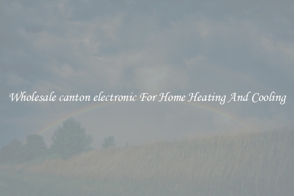 Wholesale canton electronic For Home Heating And Cooling