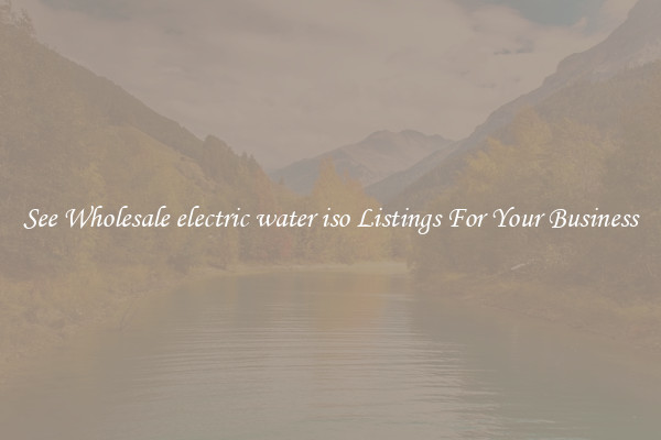 See Wholesale electric water iso Listings For Your Business