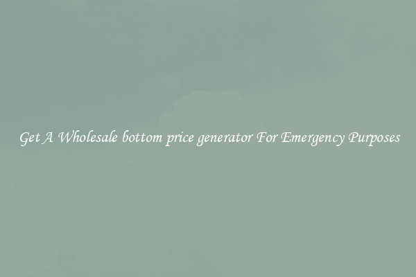 Get A Wholesale bottom price generator For Emergency Purposes
