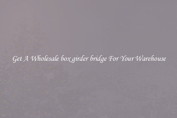 Get A Wholesale box girder bridge For Your Warehouse