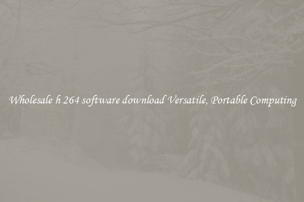 Wholesale h 264 software download Versatile, Portable Computing