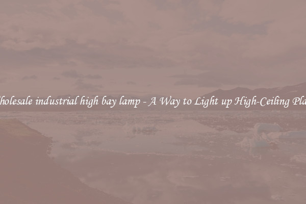 Wholesale industrial high bay lamp - A Way to Light up High-Ceiling Places