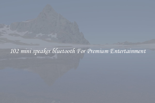 102 mini speaker bluetooth For Premium Entertainment