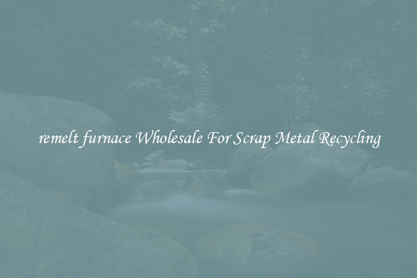 remelt furnace Wholesale For Scrap Metal Recycling