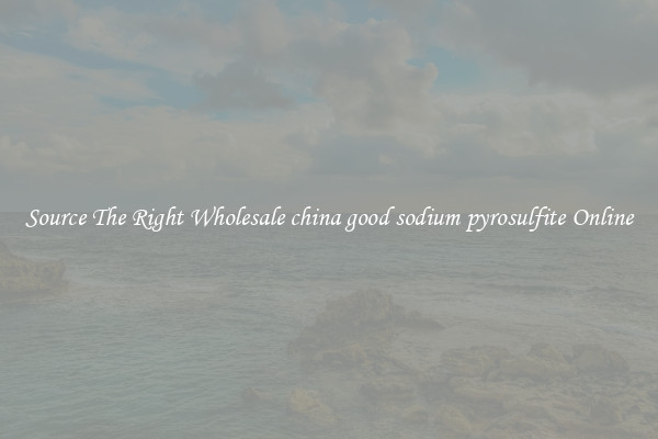 Source The Right Wholesale china good sodium pyrosulfite Online