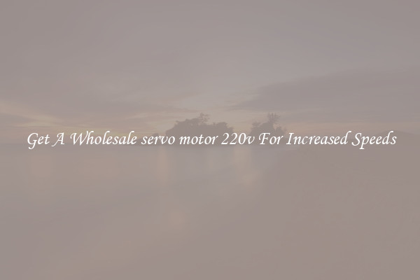 Get A Wholesale servo motor 220v For Increased Speeds