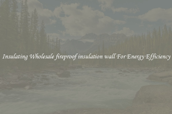 Insulating Wholesale fireproof insulation wall For Energy Efficiency