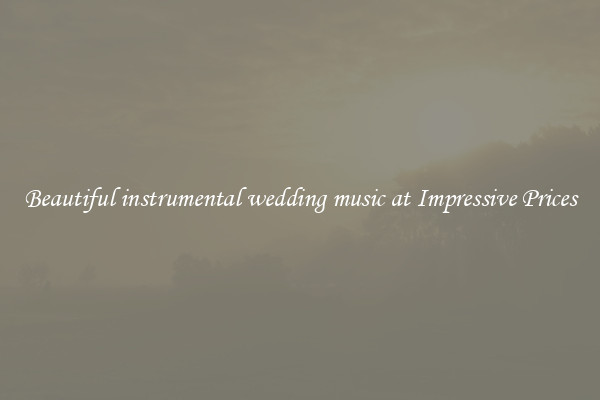 Beautiful instrumental wedding music at Impressive Prices